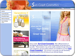 Sun Coast Cosmetics website